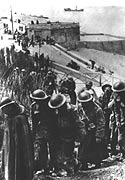British prisoners of war gathered in northern France, June 1940
